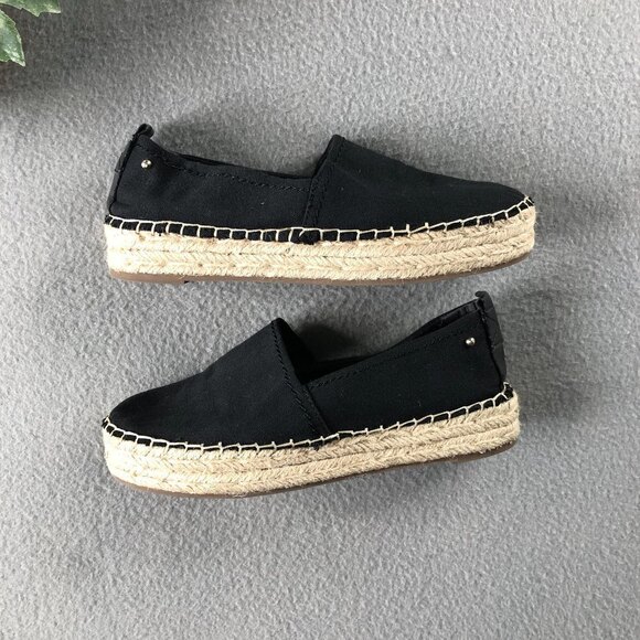 Sam Edelman Platform Espadrille Slip On Canvas Shoes Black Sz8.5 - Picture 1 of 7
